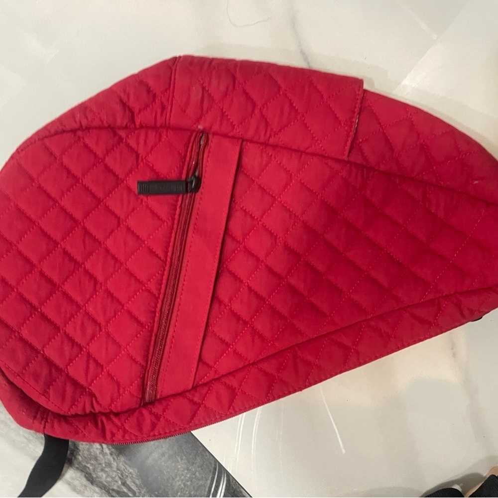 L.L. Bean Red Quilted Crossbody Bag - Picture 3 of 8